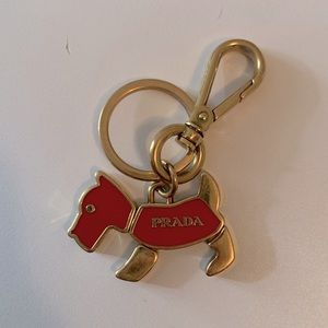 Prada steel enamel dog Keychain